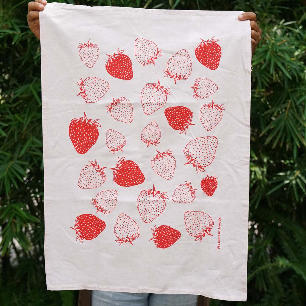 The High Fiber - Strawberry Kitchen Towel, Tea Towel - Cross Street Flower  Farm